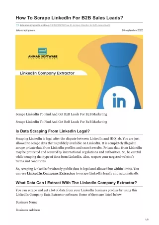 how to scrape linkedin for b2b sales leads