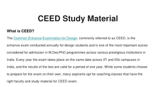 CEED Study Material