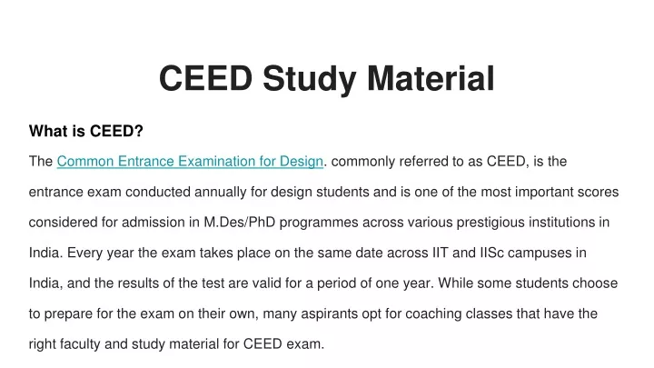 ceed study material