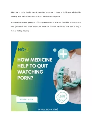 How Medicine help to quit watching porn? | No-X