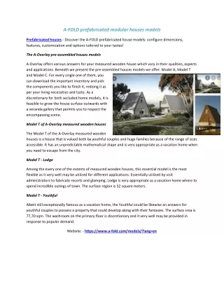 a fold prefabricated modular houses models