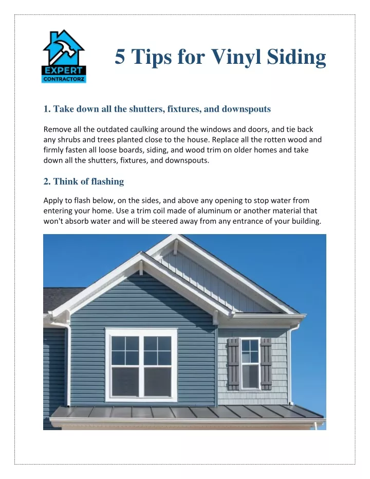 5 tips for vinyl siding