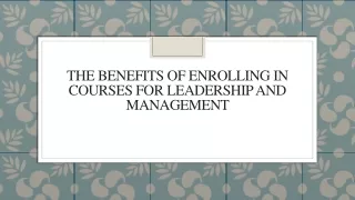 the benefits of enrolling in courses