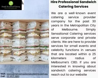 Hire Professional Sandwich Catering Services