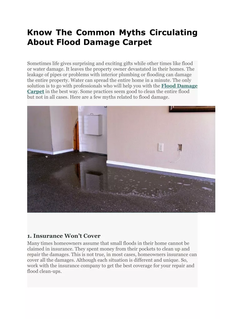 know the common myths circulating about flood