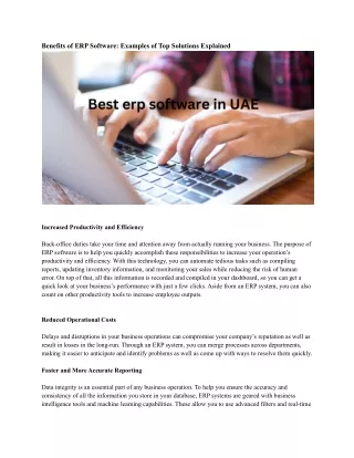 benefits of erp software examples