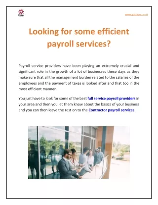 Looking for some efficient payroll services?