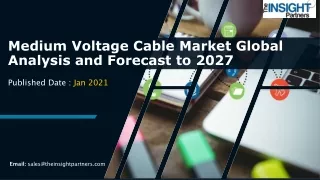 Medium Voltage Cable Market Value at US$ 24,591.1 million by 2027
