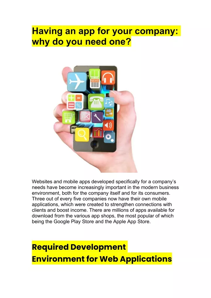 having an app for your company why do you need one