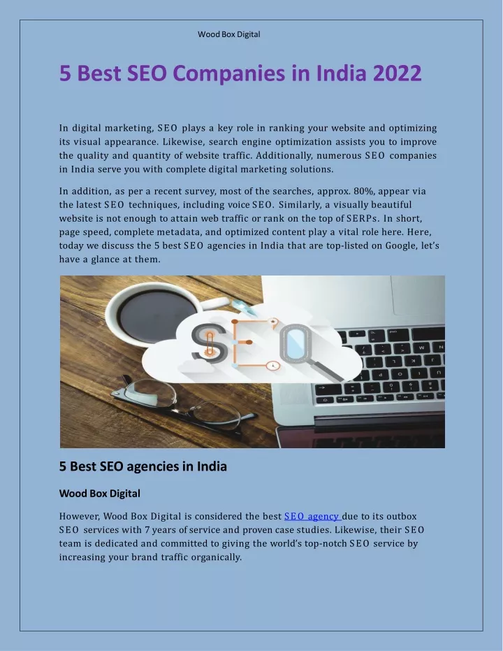 5 best seo companies in india 2022