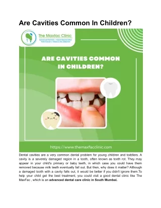 are cavities common in children