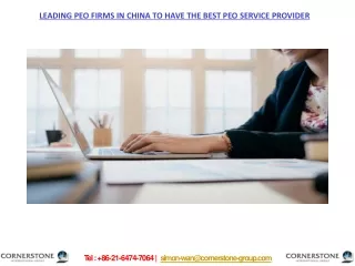 Leading PEO Firms in China to have the best PEO service provider