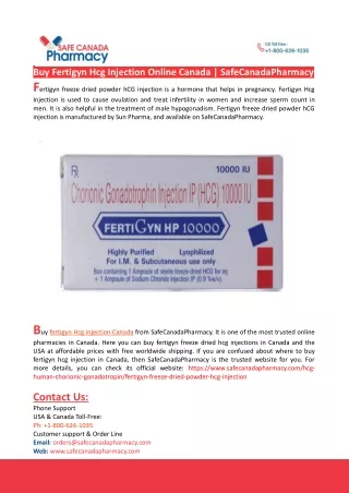 Fertigyn Hcg Injection Canada