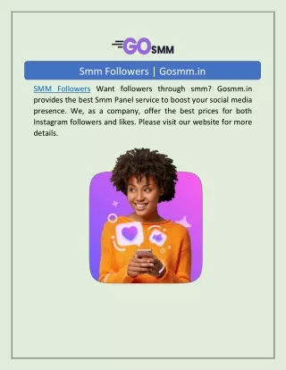 Smm Followers | Gosmm.in