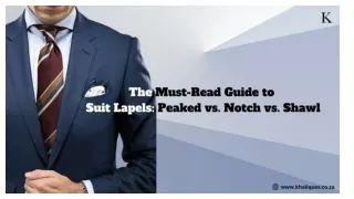 The Must-Read Guide to Suit Lapels Peaked vs. Notch vs. Shawl
