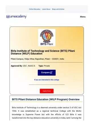 BITS Pilani MBA Fees 2021-23