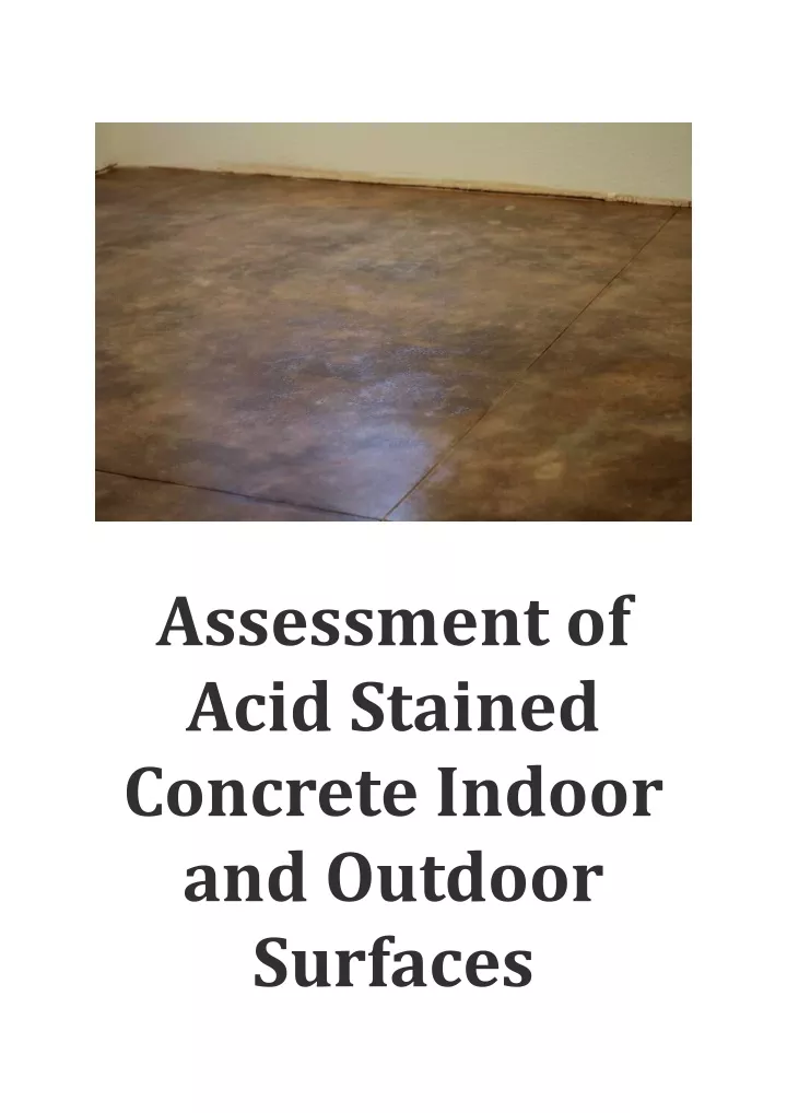 assessment of acid stained concrete indoor