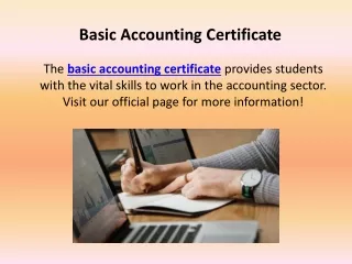Basic Accounting Certificate