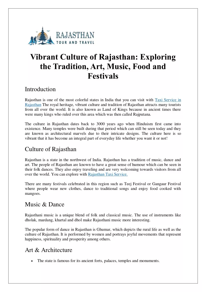 vibrant culture of rajasthan exploring