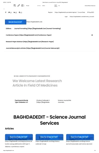 Best scientific academic articles in Iraq