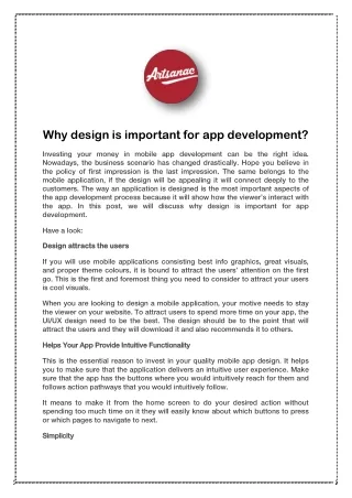 Why design is important for app development