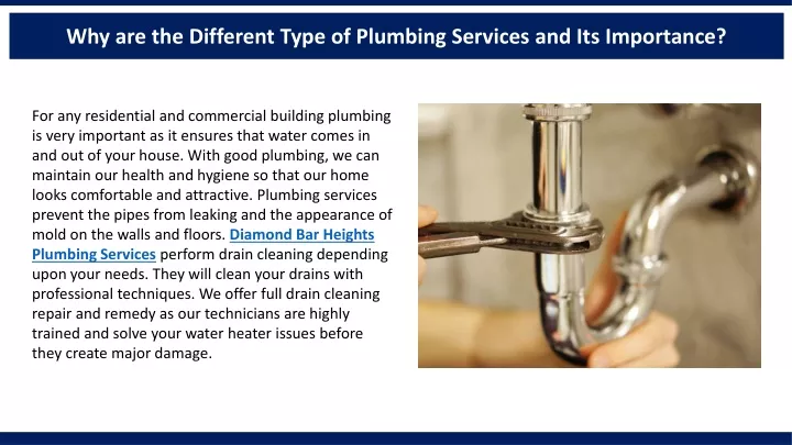 why are the different type of plumbing services