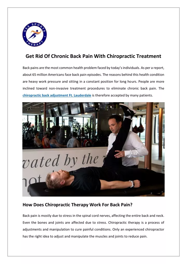 get rid of chronic back pain with chiropractic