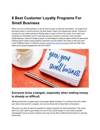 8 Best Customer Loyalty Programs For Small Business