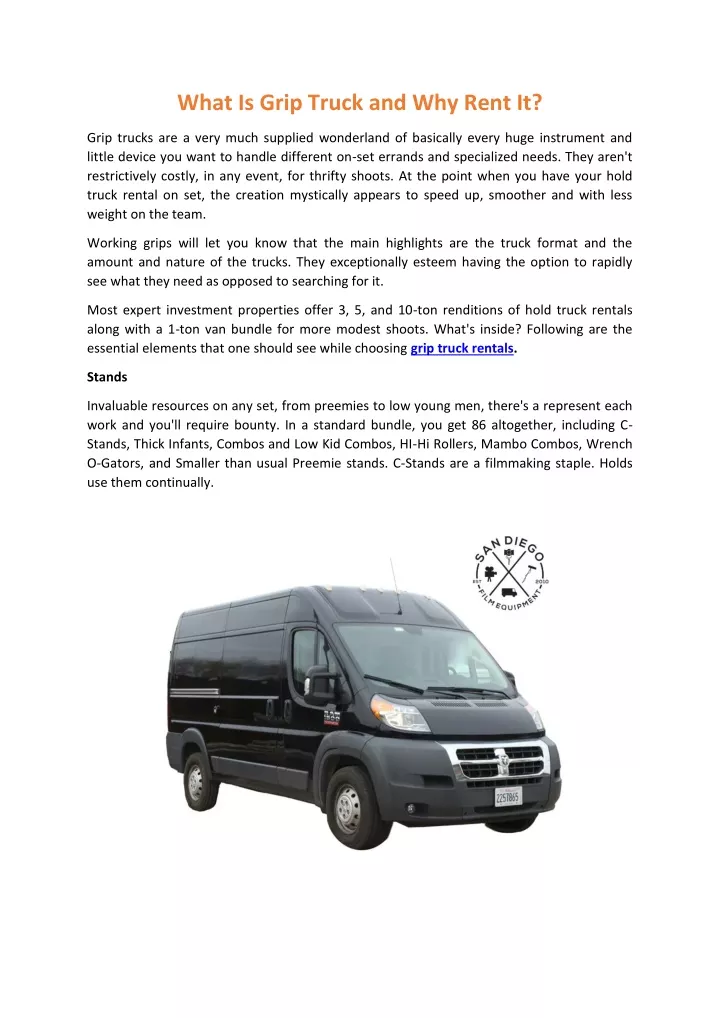 what is grip truck and why rent it