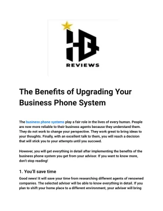 the benefits of upgrading your business phone