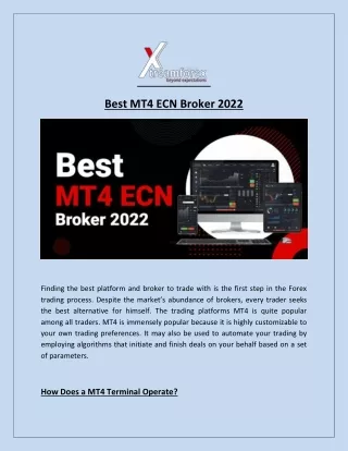 Best MT4 ECN Broker 2022