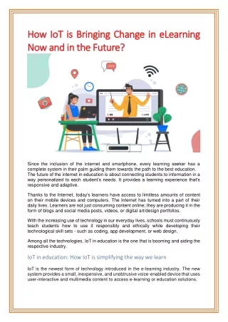 how iot is bringing change in elearning