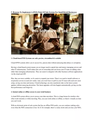 5 reasons to implement a pos point of sale system