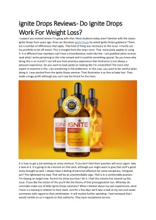 Ignite Drops Reviews: Dose And Effective Weight Loss Experience!