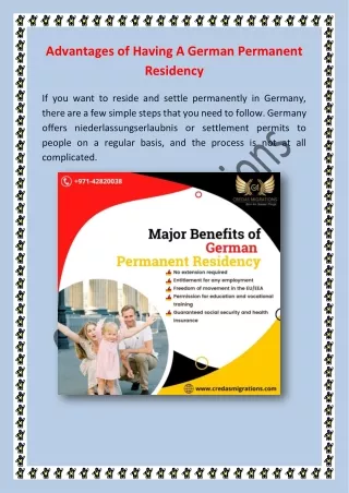 Advantages of Having A German Permanent Residency_CredasMigrations