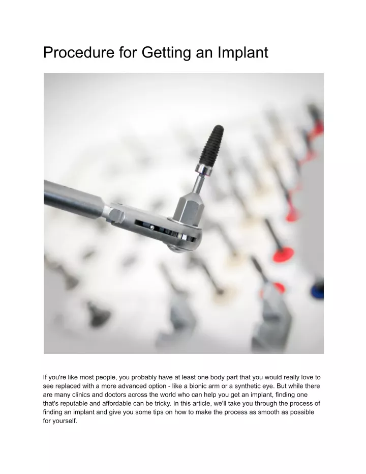 procedure for getting an implant