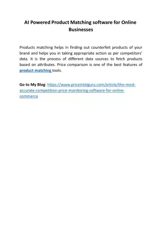 ai powered product matching software for online