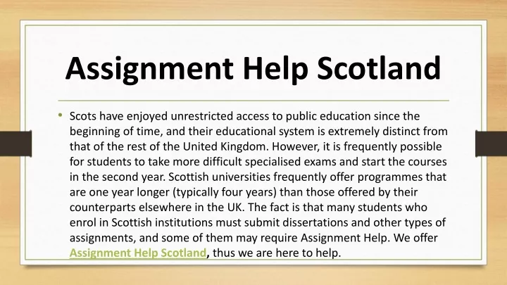 assignment help scotland