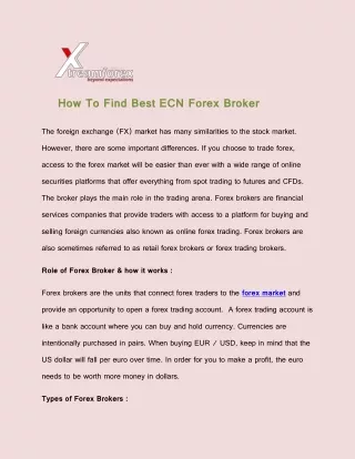 How To Find Best ECN Forex Broker