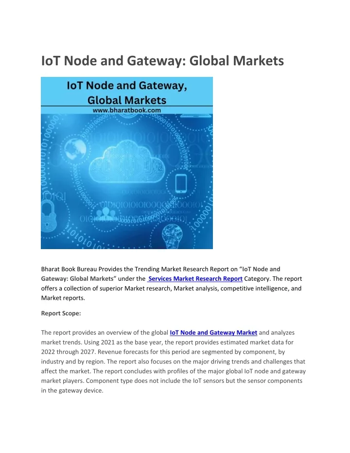 iot node and gateway global markets