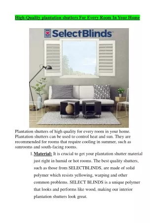 high quality plantation shutters for every room
