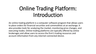Online Trading Platform Introduction