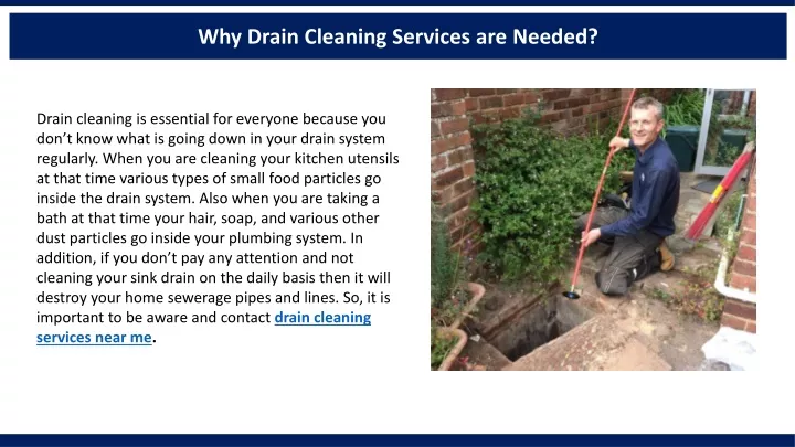 why drain cleaning services are needed