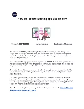 How do I create a dating app like Tinder