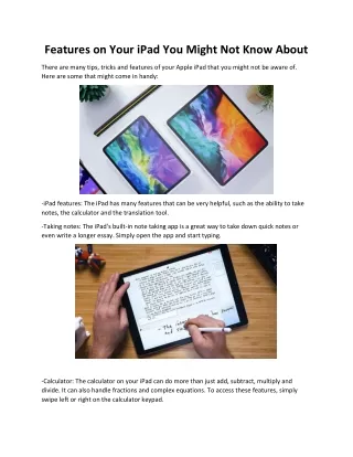 Features on Your iPad You Might Not Know About