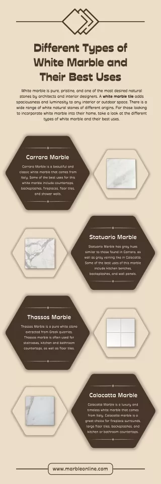 different types of white marble and their best