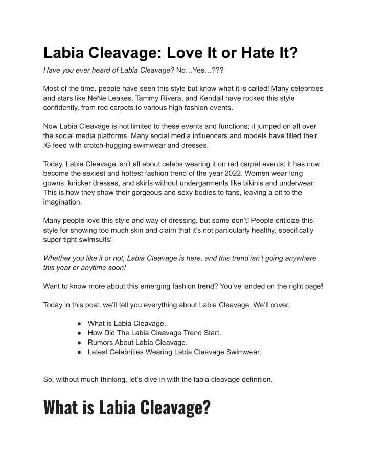 labia cleavage love it or hate it