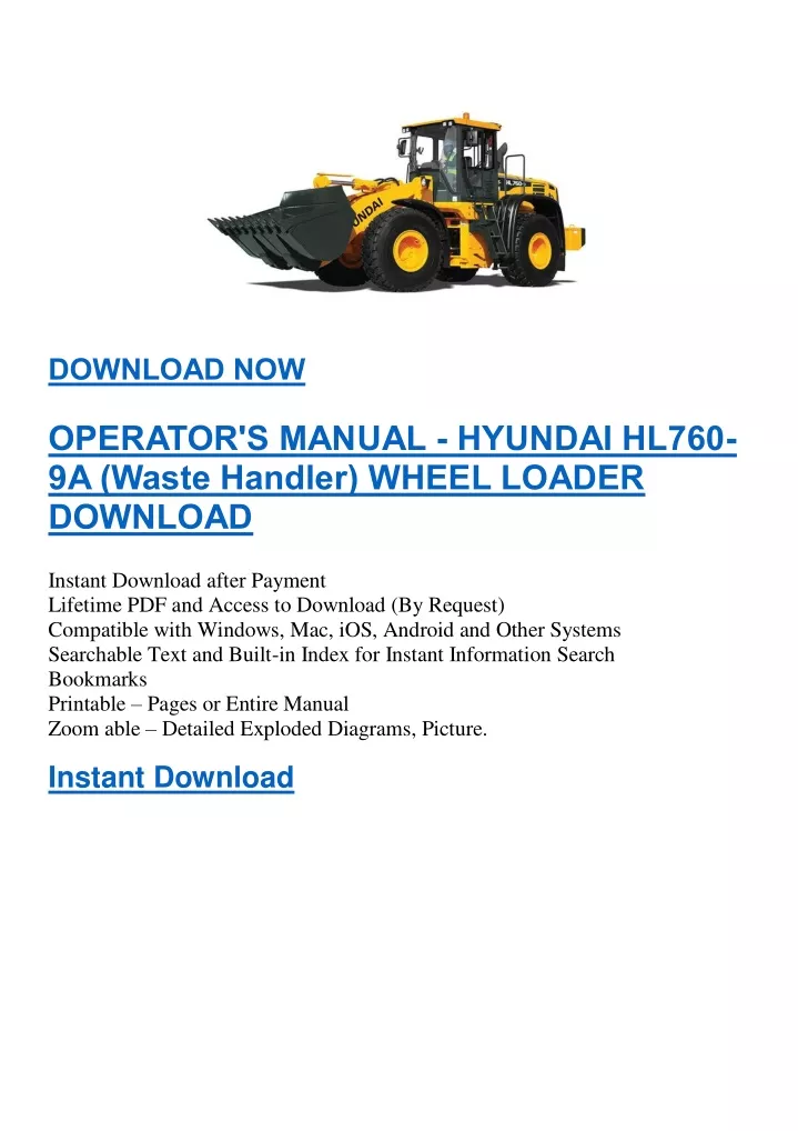 download now operator s manual hyundai hl760