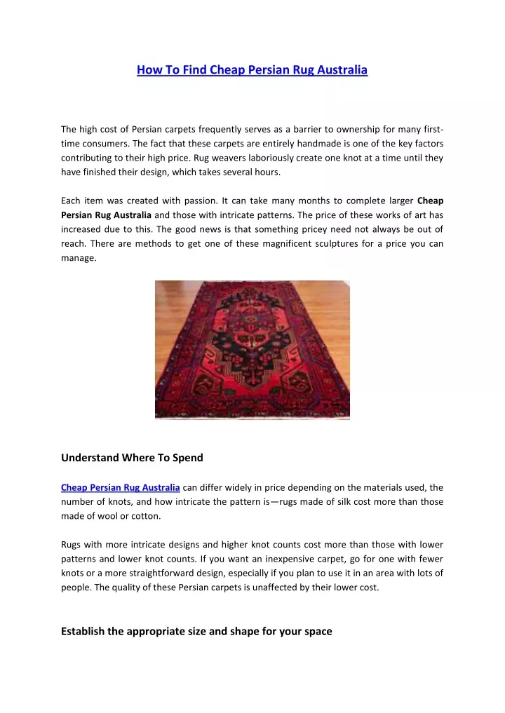 how to find cheap persian rug australia