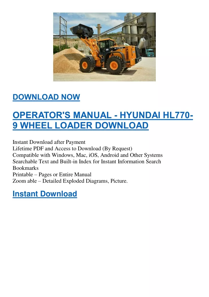 download now operator s manual hyundai hl770